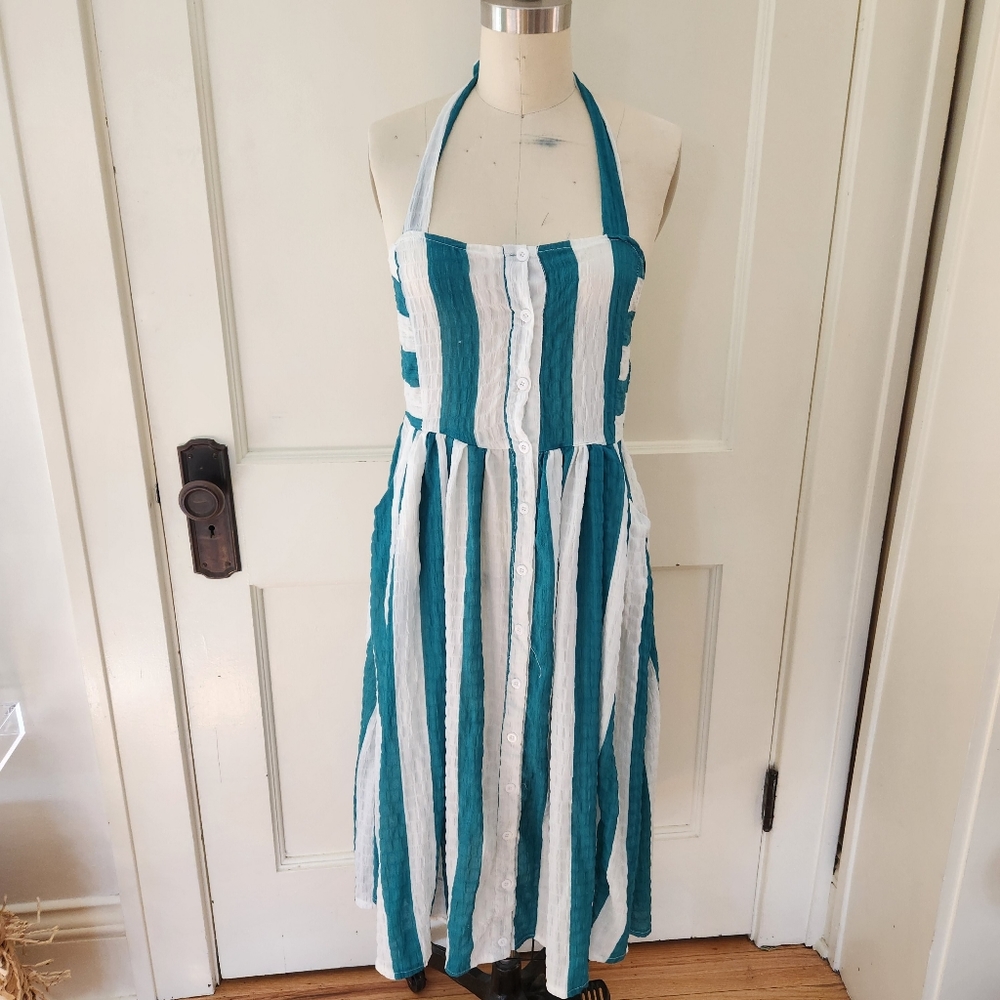 Asos green stripe dress
